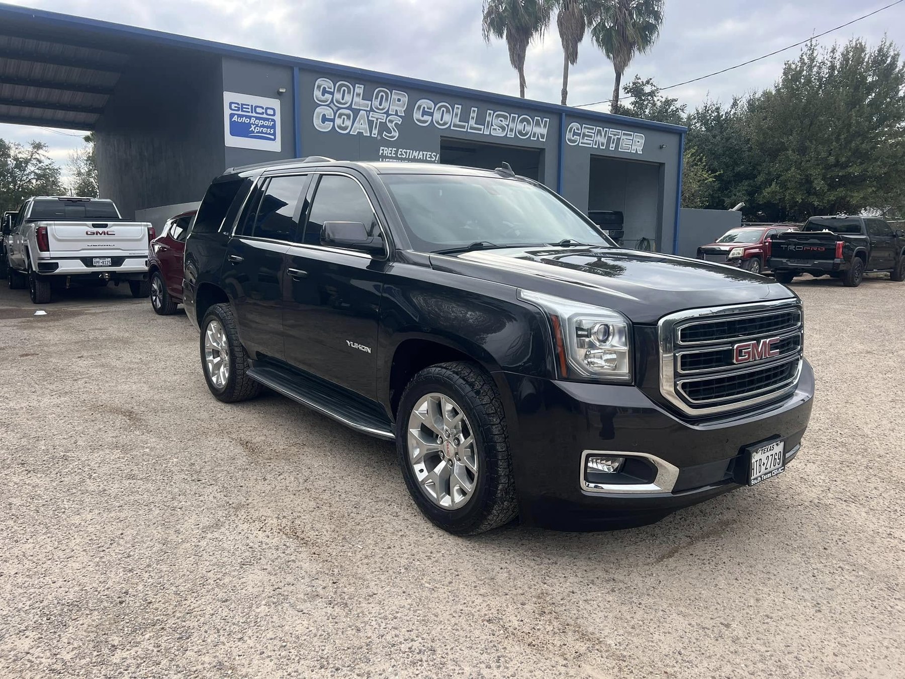 GMC Yukon restored after front-end collision repair
